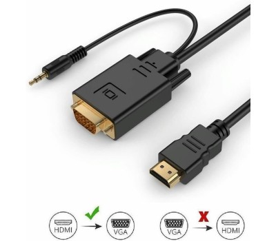 PREMIER Кабель-переходник аудио-видео 5-983AU, HDMI (m) - VGA (m), 1.8м, черный [5-983au 1.8]