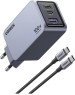 UGREEN Зарядное устройство X757 (25874) Nexode Pro 100W USB-A+2*USB-C GaN Tech Fast Charger EU с кабелем 1M 100W. Цвет: серый