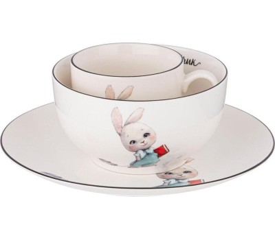 Набор столовый LEFARD НАБОР ПОСУДЫ МОЙ ЗАЙЧИК, 3 ПР.: САЛАТНИК 470МЛ, ТАРЕЛКА 20СМ, КРУЖКА 220МЛ 260-685