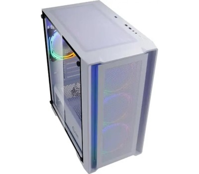 Powercase Alisio Micro X4W V2, Tempered Glass, 4х 120mm ARGB fans, ARGB HUB, белый, mATX (CAMCXW-A4)