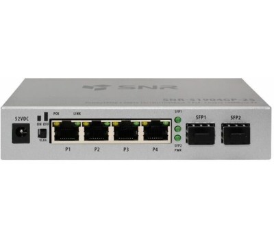 Коммутатор SNR Коммутатор -S1904GP-2S, неуправляемый