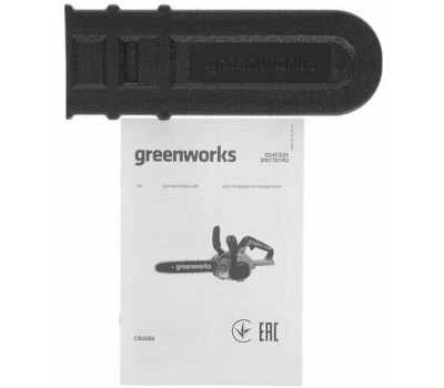 Greenworks G24CS25 Цепная пила аккумуляторная, 24 В, 25 см [2007707]