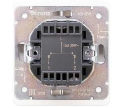 KRANZ Выключатель ROUND 2 кл перекрестный (переключатель) 10А с/у перламутр
