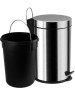 САНАКС - Ведро из нержавеющей стали, с педалью, круглое, 12 литров, цвет ХРОМ. 112