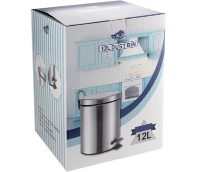 САНАКС - Ведро из нержавеющей стали, с педалью, круглое, 12 литров, цвет ХРОМ. 112