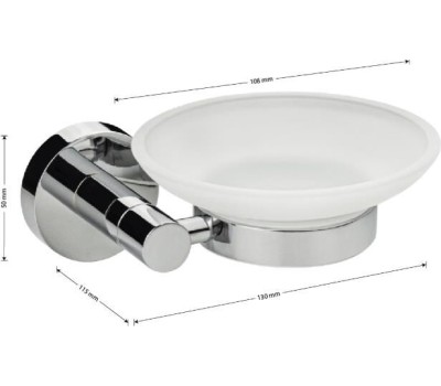 GFmark - Мыльница стеклянная с креплением к стене, на круглом основании, цвет ХРОМ. 79004