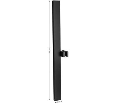 МАГНУС - Стойка душевая, БЕЗ лейки и шланга, из высокопрочного АБС пластика, квадратный профиль, цвет ЧЕРНЫЙ. 9296