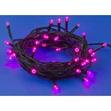 Гирлянда UNIEL (UL-00007306) ULD-S0500-050/DGA PINK IP20 Гирлянда светодиодная, 5м. 50 светодиодов. Розовый свет. Провод зеленый. ТМ Uniel