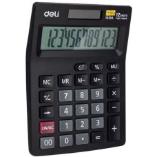 DELI Калькулятор E1519A, 12-разрядный, черный