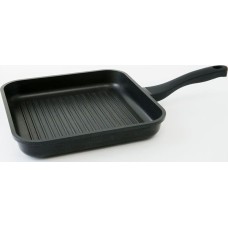 РОССИЯ 1426-03 Сковорода-гриль литая алюм., 24 см, 2х-слойное а/п покр., ручка с покрытием Soft touch