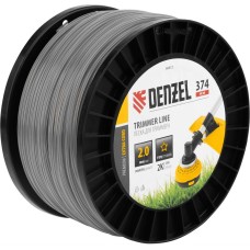 Леска для триммера DENZEL Леска для триммера двухкомпонентная звезда, 2,0мм х 374м, на DIN катушке EXTRA CORD 96812