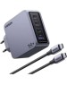 UGREEN Зарядное устройство X763 (25877) Nexode Pro 160W USB-A+3*USB-C GaN Tech Fast Charger EU с кабелем 1,5M 240W. Цвет: серый