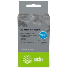 Картридж CACTUS Картридж CS-M210-750595BK, M210-750-595-BK, 19.1мм, белый шрифт, черный фон, 6.4м ( CS-M210-750595BK