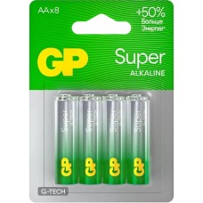 GP Батарея Super Alkaline 15AA21-2CRSBC8 AA (8шт) блистер