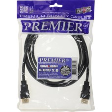 PREMIER Кабель аудио-видео 5-813 HDMI (m)/HDMI (m) 2м. феррит.кольца позолоч.конт. черный (5-813 2.0)