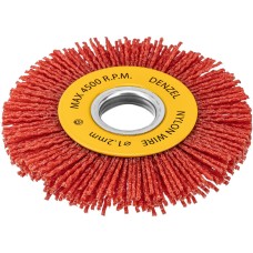 DENZEL Щетка для УШМ, 100 мм, Плоская, нейлоновая щетина, посадка 22,2 мм 74437