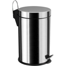 САНАКС - Ведро из нержавеющей стали, с педалью, круглое, 20 литров, крышка микролифт, цвет ХРОМ. 1120