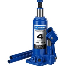 ЗУБР 4 т, 192 - 374 мм, бутылочный гидравлический домкрат, Профессионал (43060-4)