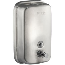 BRIMIX - Дозатор для жидкого мыла 1000 мл, настенный, с глазком, из нержавеющей стали марки SUS 304, цвет САТИН. 616
