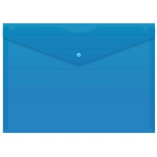 БЮРОКРАТ Конверт на кнопке -PK803TBLU A4 пластик 0.15мм синий