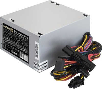 Блок питания EXEGATE 450W UN450, ATX, 12cm fan, 24p+4p, 6/8p PCI-E, 3*SATA, 2*IDE, FDD (EX244554RUS)