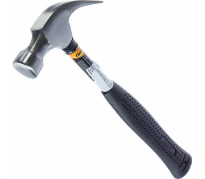 Молотки-гвоздодеры SPARTA Молоток-гвоздодер, 450 г, боек 27 мм, металлическая трубчатая обрезиненная рукоятка 104405