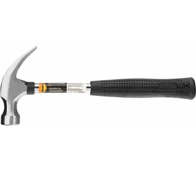 Молотки-гвоздодеры SPARTA Молоток-гвоздодер, 450 г, боек 27 мм, металлическая трубчатая обрезиненная рукоятка 104405