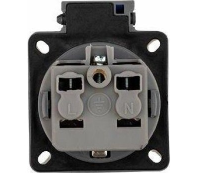 REXANT (111-008) РОЗЕТКА С КРЫШКОЙ, С/З, С/У, 16 А, IP54, ЧЕРНАЯ