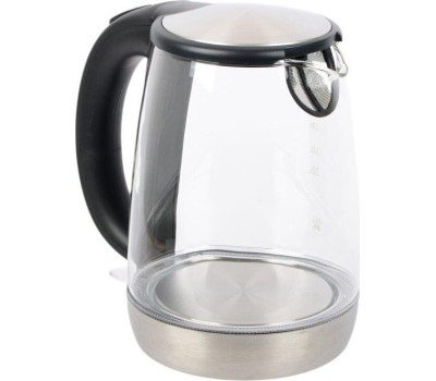 Чайник KITFORT КТ-619 серебристый/черный (нержавеющая сталь/стекло)