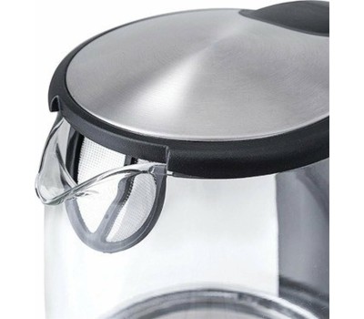 Чайник KITFORT КТ-619 серебристый/черный (нержавеющая сталь/стекло)