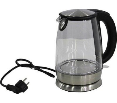 Чайник KITFORT КТ-619 серебристый/черный (нержавеющая сталь/стекло)