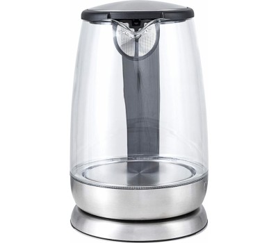 Чайник KITFORT КТ-619 серебристый/черный (нержавеющая сталь/стекло)