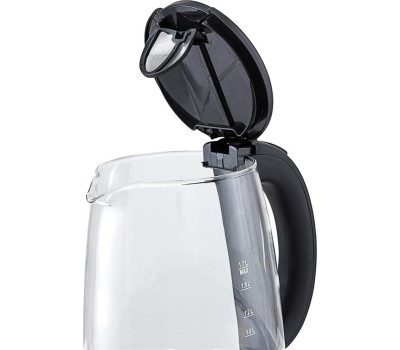 Чайник KITFORT КТ-619 серебристый/черный (нержавеющая сталь/стекло)