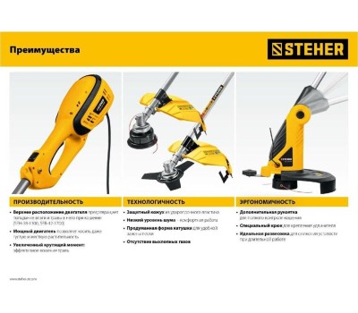 Триммер сетевой STEHER TEL-33-610 600 Вт триммер сетевой, ш/с 33 см