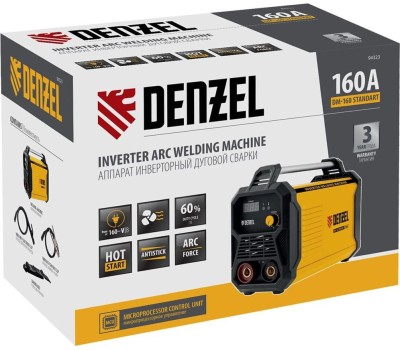Сварочный аппарат DENZEL Аппарат инвертор. дуговой сварки DM-160 Standart, 160 А, ПВ 60% 94323