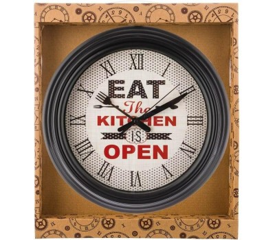 Часы настенные LEFARD 220-377 CHEF KITCHEN ЧЕРНЫЙ d31см циферблат d22,5см