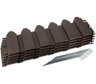 Заборчик для сада LUCKY WAY LWZBR004 декоративный 5 шт. по 60 см, коричневый