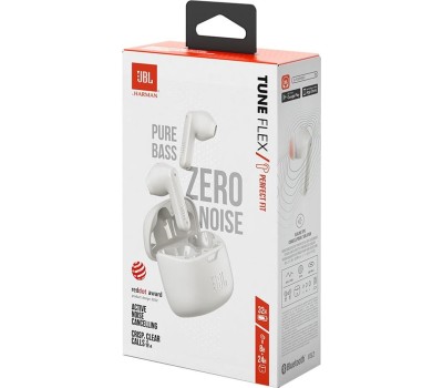 TWS наушники JBL Наушники Tune Flex, Bluetooth, внутриканальные, белый [ tflexwht]