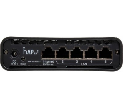 MIKROTIK Wi-Fi роутер hAP ax2, Wi-Fi 6, AX1800, 2.4/5ГГц, 4 LAN, черный [c52ig-5haxd2haxd-tc]