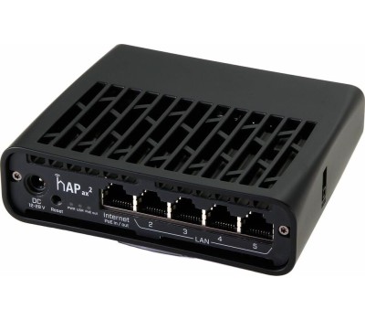 MIKROTIK Wi-Fi роутер hAP ax2, Wi-Fi 6, AX1800, 2.4/5ГГц, 4 LAN, черный [c52ig-5haxd2haxd-tc]