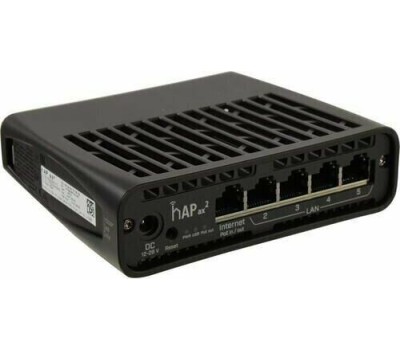MIKROTIK Wi-Fi роутер hAP ax2, Wi-Fi 6, AX1800, 2.4/5ГГц, 4 LAN, черный [c52ig-5haxd2haxd-tc]