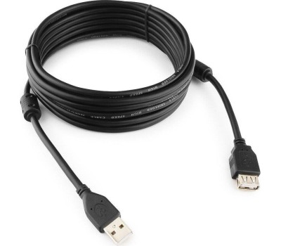 Gembird/Cablexpert CCF2-USB2-AMAF-15 USB 2.0 Pro Кабель , AM/AF, 4.5м, экран, 2феррит.кольца, черный, пакет