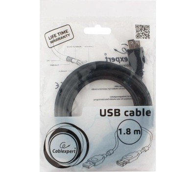 Gembird/Cablexpert CCF2-USB2-AMAF-15 USB 2.0 Pro Кабель , AM/AF, 4.5м, экран, 2феррит.кольца, черный, пакет
