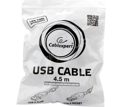 Gembird/Cablexpert CCF2-USB2-AMAF-15 USB 2.0 Pro Кабель , AM/AF, 4.5м, экран, 2феррит.кольца, черный, пакет