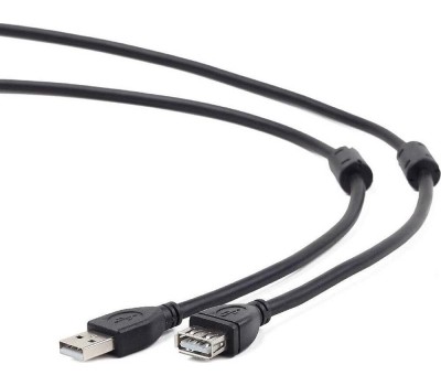 Gembird/Cablexpert CCF2-USB2-AMAF-15 USB 2.0 Pro Кабель , AM/AF, 4.5м, экран, 2феррит.кольца, черный, пакет