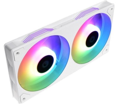 ID-COOLING Вентилятор для корпуса ICEFAN 240 ARGB SNOW белый (2 pcs, 120mm, PWM 2000rpm, 56.5 CFM, 31,5 dB, 4 pin/3 pin ARGB) (ICEFAN 240 ARGB SNOW)