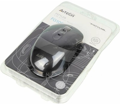 A4TECH Мышь беспроводная Fstyler FG10S, радио, оптическая, USB, 2000dpi, черный и серый [fg10s grey]