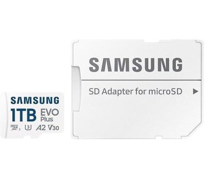 SAMSUNG Флеш карта microSDXC 1Tb EVO Plus (R/W 160/90 Mb/s, A2, UHS Class 3, Video Class 30, adapter) (MB-MC1T0SA/EU)