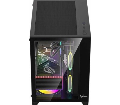 Корпус для ПК FORMULA Корпус (AEROCOOL) MiniTower CRYSTAL Z5 черный (mATX, без БП, USB2.0+USB3.0+USB3.2, 1x120mm ARGB) (Crystal Z5 Black (F))