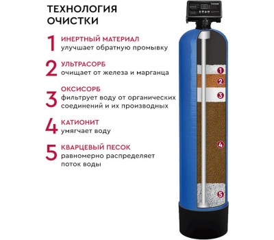 Фильтрующий материал БАРЬЕР С211303 БАРЬЕР ULTRAMIX B, 12,5 л Применяется для очистки воды со сверх-высоким содержанием железа, жесткости, марганца и высокой перманганатной окисляемостью, в составе коттеджных систем